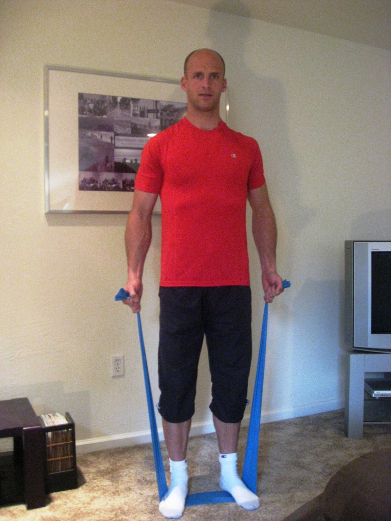 Resistance band strength workout 