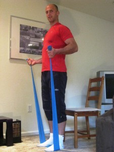 Resistance band strength workout